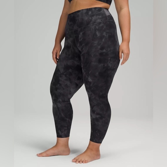 Lululemon Align High-Rise Pant 25" Leggings in Diamond Dye Pitch Grey, Size 14 - Picture 1 of 14